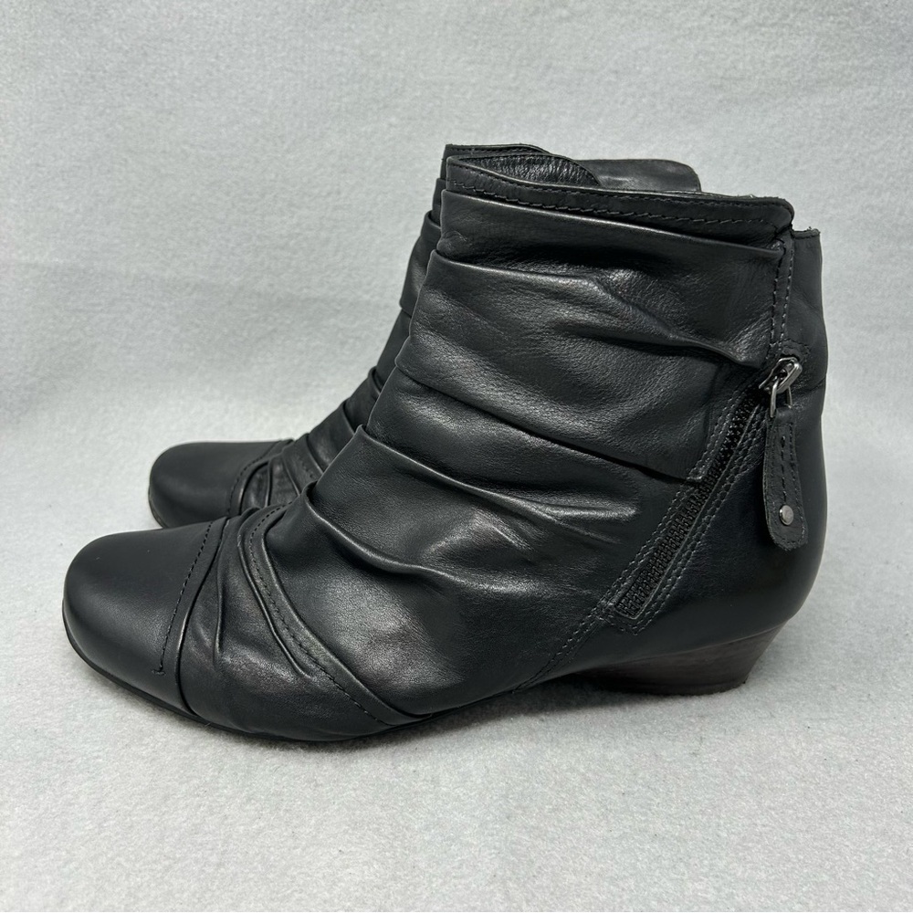 Ziera Women's Crystal Black Leather Boots EU 38 XW.